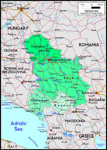 Yugoslavia Political Wall Map