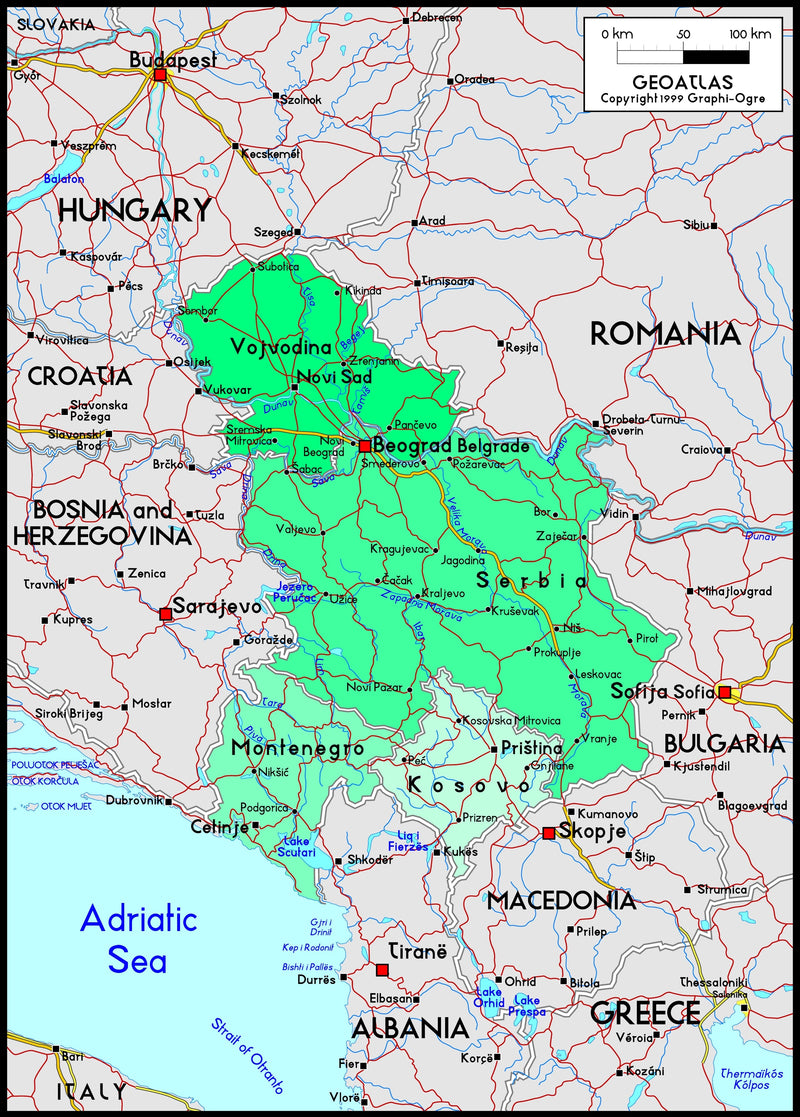 Yugoslavia Political Wall Map Maps.com