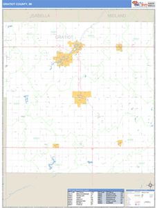 Gratiot County, Michigan Zip Code Wall Map