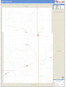 Gray County, Kansas Zip Code Wall Map