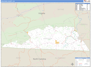 Grayson County, Virginia Zip Code Wall Map
