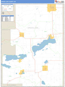 Green Lake County, Wisconsin Zip Code Wall Map
