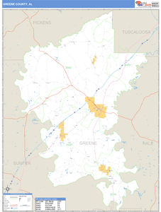 Greene County, Alabama Zip Code Wall Map