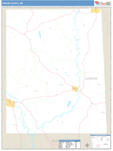 Greene County, Mississippi Zip Code Wall Map