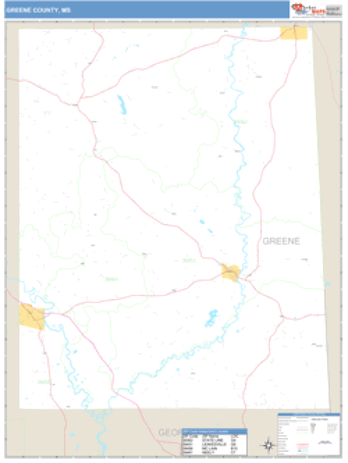 Greene County, Mississippi Zip Code Wall Map Market Maps (IDI)