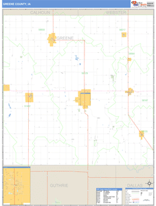 Greene County, Iowa Zip Code Wall Map