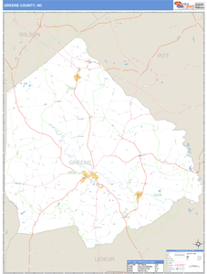 Greene County, North Carolina Zip Code Wall Map