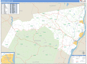 Greene County, New York Zip Code Wall Map