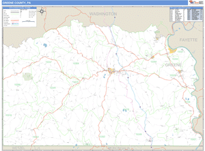 Greene County, Pennsylvania Zip Code Wall Map