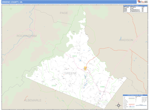 Greene County, Virginia Zip Code Wall Map