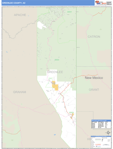 Greenlee County, Arizona Zip Code Wall Map