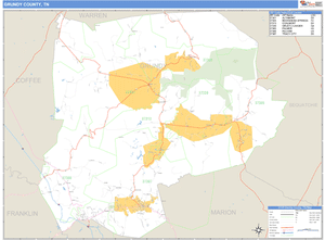 Grundy County, Tennessee Zip Code Wall Map