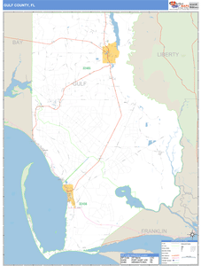 Gulf County, Florida Zip Code Wall Map