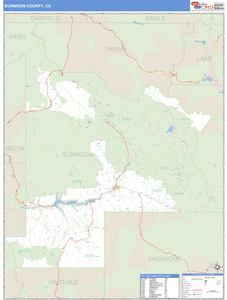 Gunnison County, Colorado Zip Code Wall Map