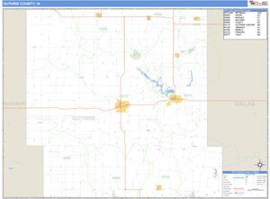Guthrie County, Iowa Zip Code Wall Map