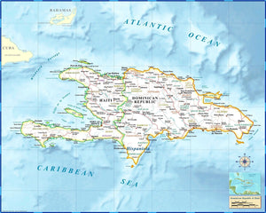Haiti-Dominican Republic Wall Map