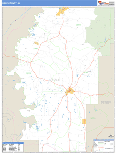 Hale County, Alabama Zip Code Wall Map