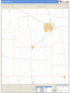 Hale County, Texas Zip Code Wall Map