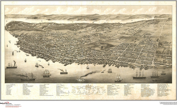 Halifax Antique Wall Map Maps.com