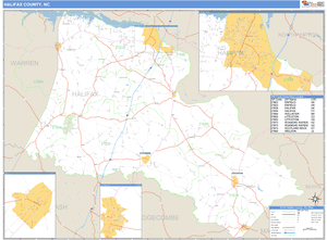 Halifax County, North Carolina Zip Code Wall Map