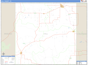 Hall County, Texas Zip Code Wall Map