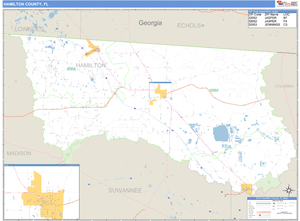 Hamilton County, Florida Zip Code Wall Map