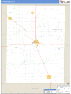 Hamilton County, Illinois Zip Code Wall Map