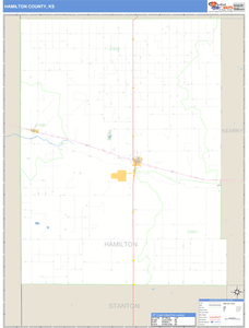 Hamilton County, Kansas Zip Code Wall Map