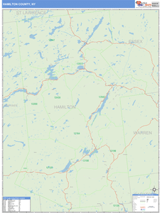 Hamilton County, New York Zip Code Wall Map