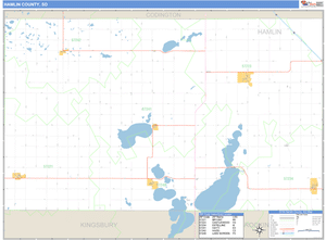 Hamlin County, South Dakota Zip Code Wall Map
