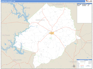 Hancock County, Georgia Zip Code Wall Map