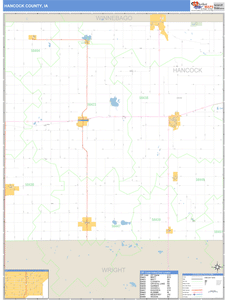 Hancock County, Iowa Zip Code Wall Map
