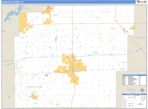 Hancock County, Indiana Zip Code Wall Map