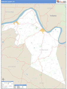 Hancock County, Kentucky Zip Code Wall Map