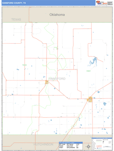 Hansford County, Texas Zip Code Wall Map