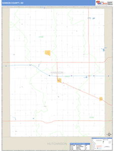 Hanson County, South Dakota Zip Code Wall Map