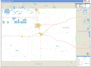 Hardee County, Florida Zip Code Wall Map