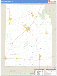 Hardeman County, Tennessee Zip Code Wall Map