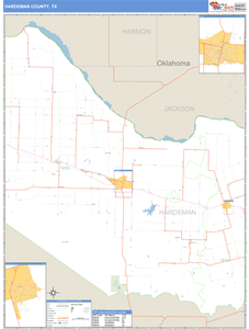 Hardeman County, Texas Zip Code Wall Map