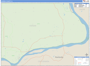 Hardin County, Illinois Zip Code Wall Map