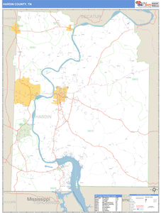 Hardin County, Tennessee Zip Code Wall Map