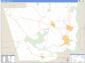 Hardin County, Texas Zip Code Wall Map