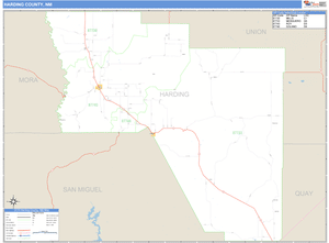 Harding County, New Mexico Zip Code Wall Map