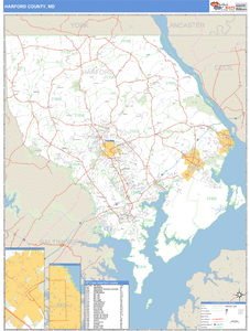 Harford County, Maryland Zip Code Wall Map
