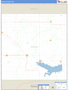 Harlan County, Nebraska Zip Code Wall Map