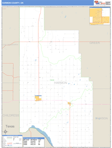 Harmon County, Oklahoma Zip Code Wall Map