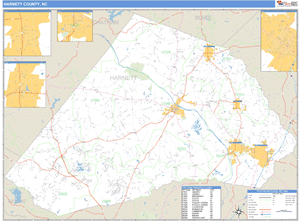 Harnett County, North Carolina Zip Code Wall Map
