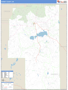 Harney County, Oregon Zip Code Wall Map