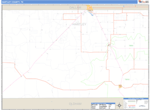 Hartley County, Texas Zip Code Wall Map