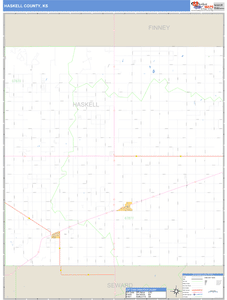 Haskell County, Kansas Zip Code Wall Map